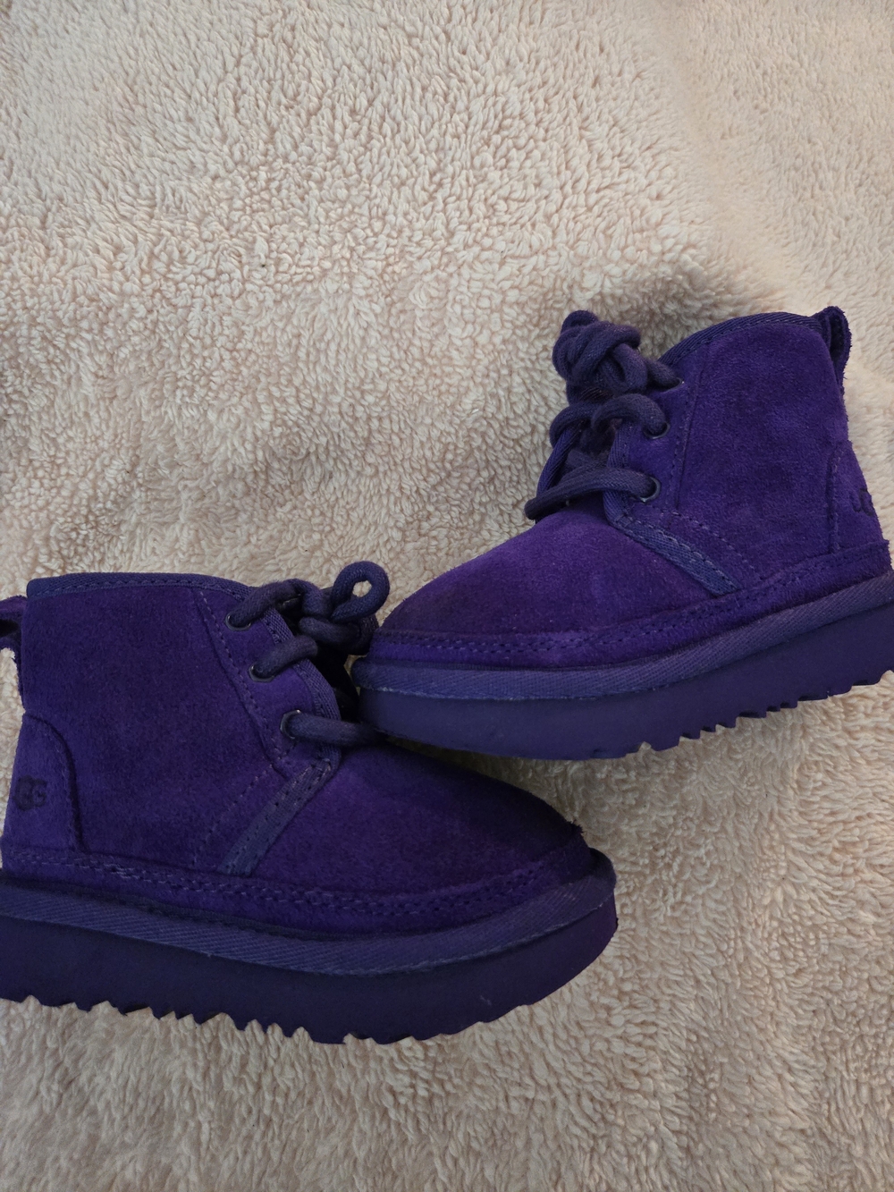 Kids Ugg Purple Suede Lace-Up Boots